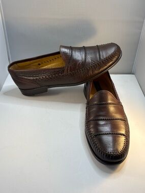 Mezlan Spyder Brown Leather Loafers Slip-On Mens Size 10M Spain Casual Designer